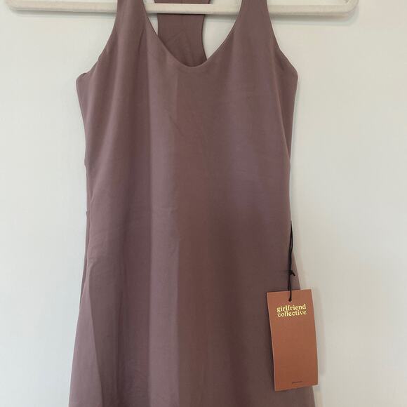 NWT Girlfriend Collective Lola Active Dress In Fog W/ Built In Shorts Size XS